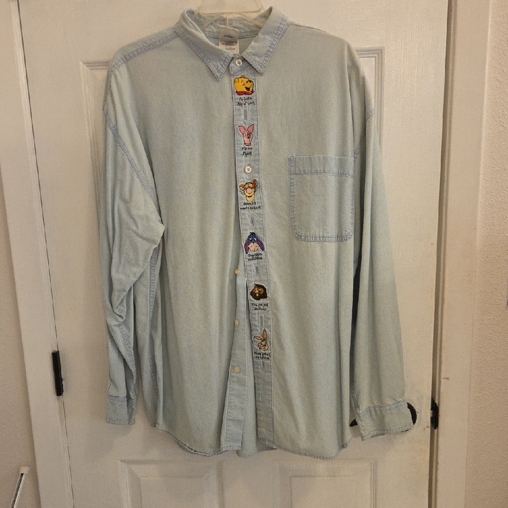 Disney Light Blue Casual Button Down Shirt